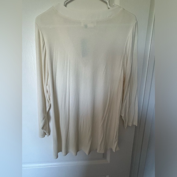 NWT Anthropologie Ribbed Three Quarter Sleeve Top - Picture 5 of 6
